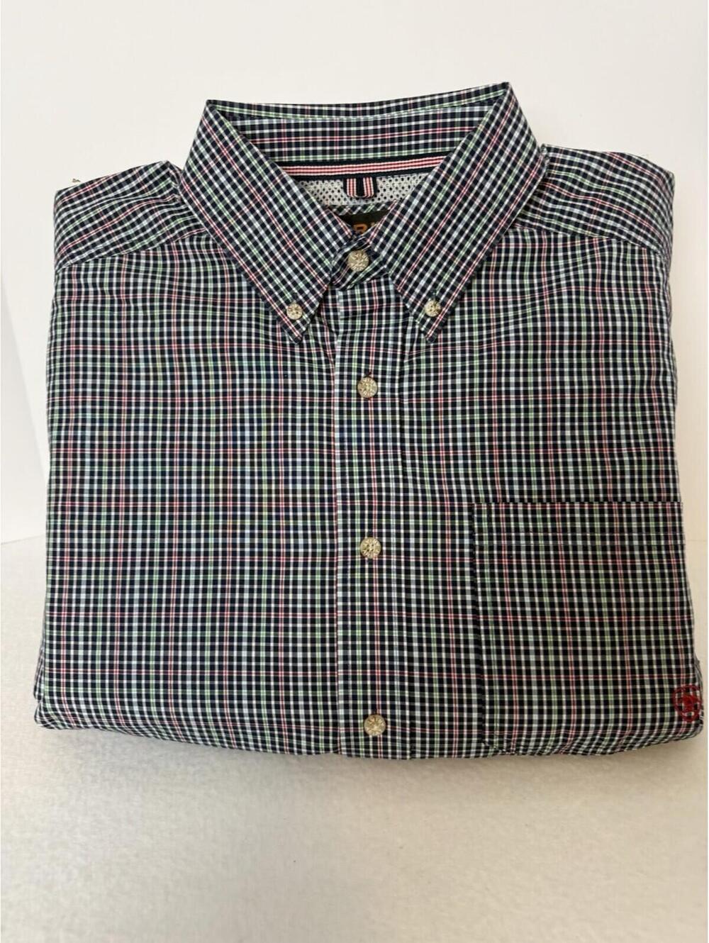 Ariat Shirt Men’s Pro Series M Plaid Button-Down Long Sleeve Wrinkle Free Navy
